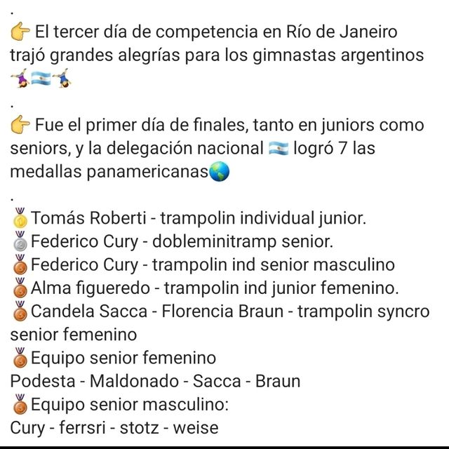 Panamericano de gimnasia en Río de Janeiro